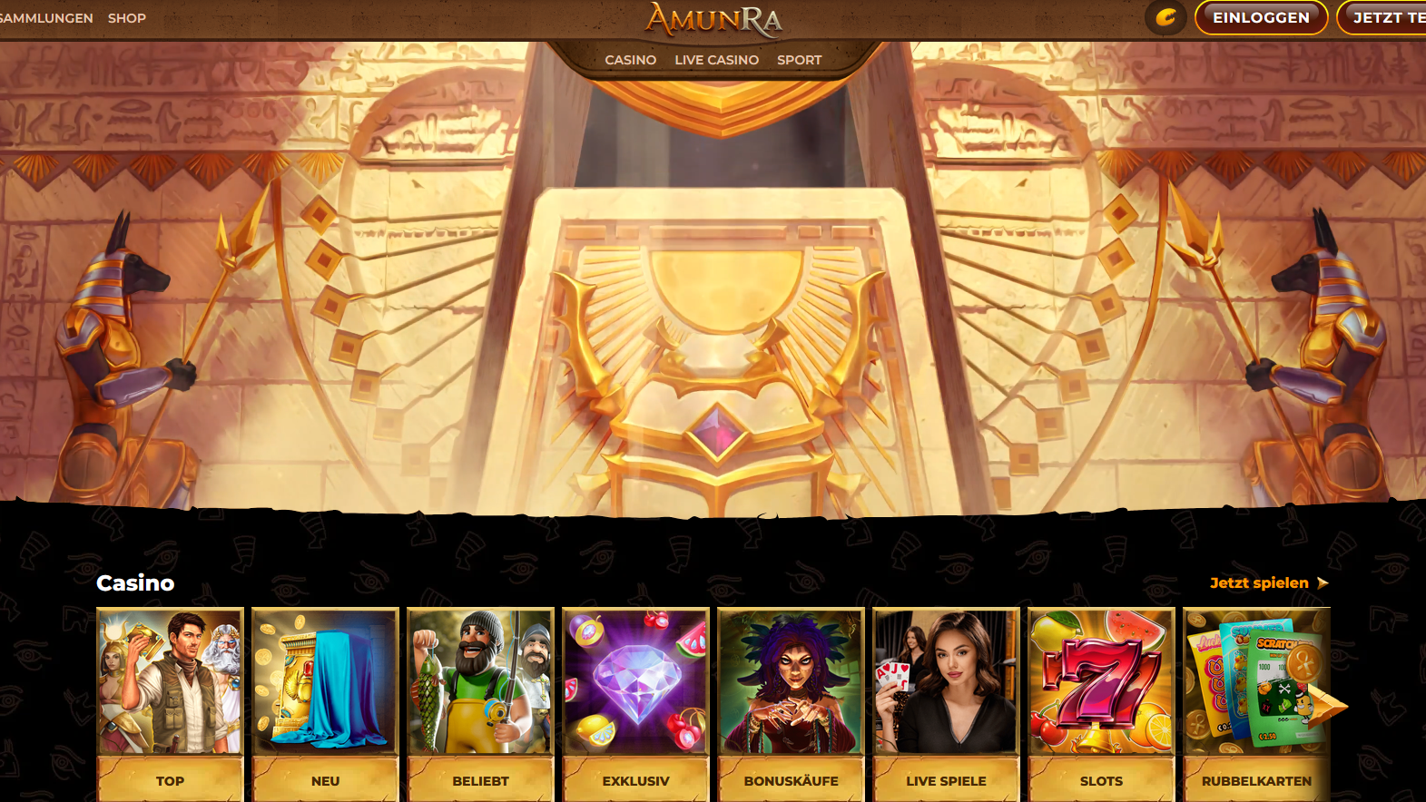 AmunRa Casino Startseite