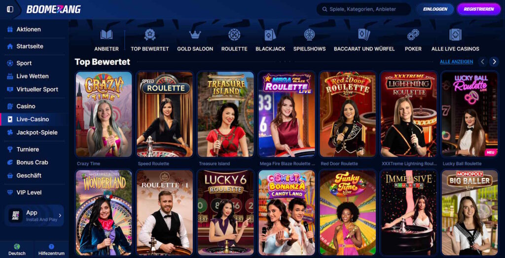 Boomerang Casino - Ab sofort alle Jackpotspiele 2024