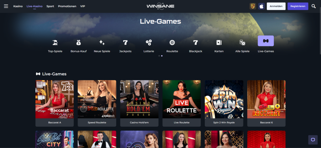 Winsane Live Casino